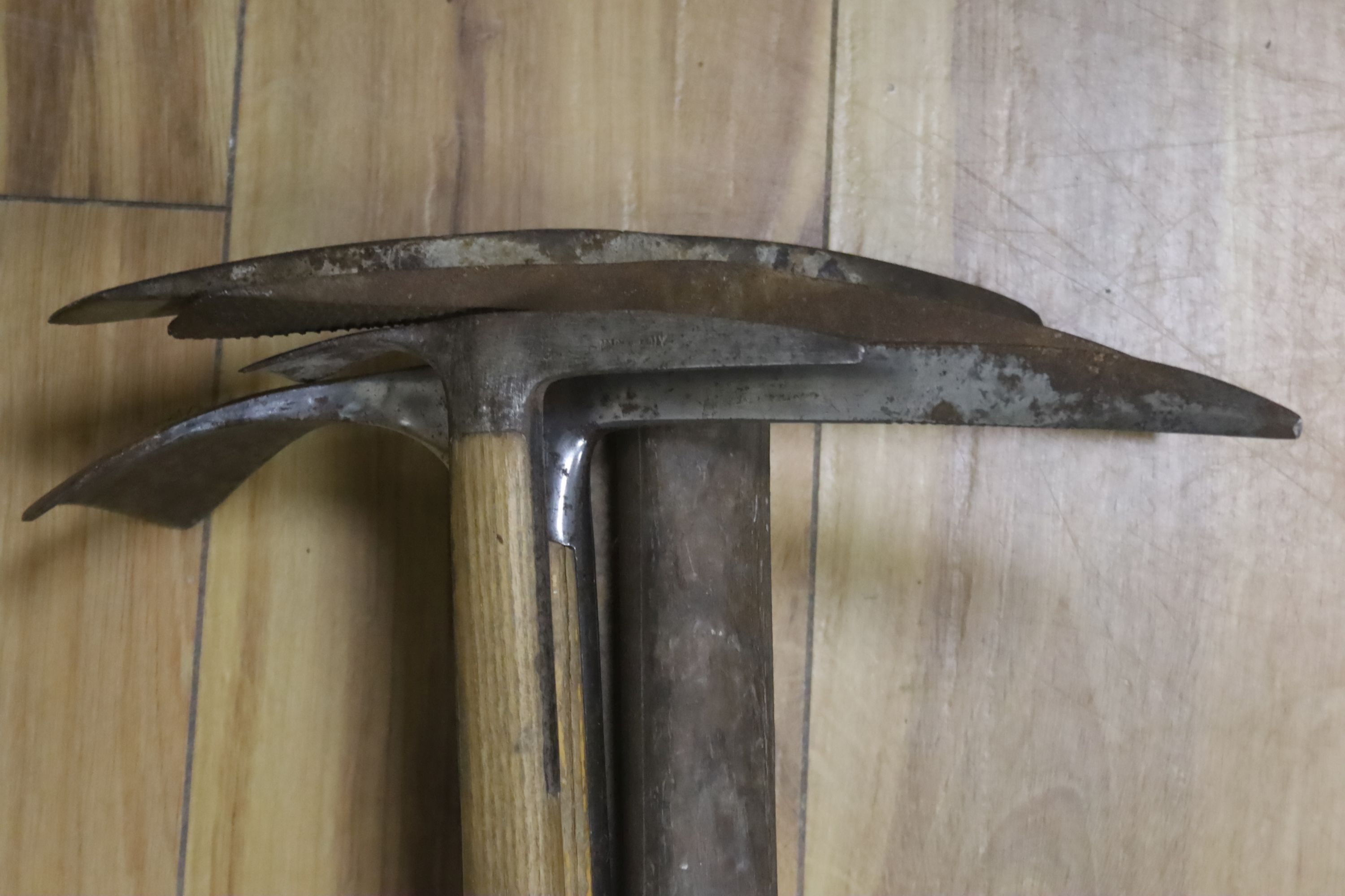 Four antique ice axes